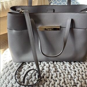 Kate Spade Gray Leather Tote Bag